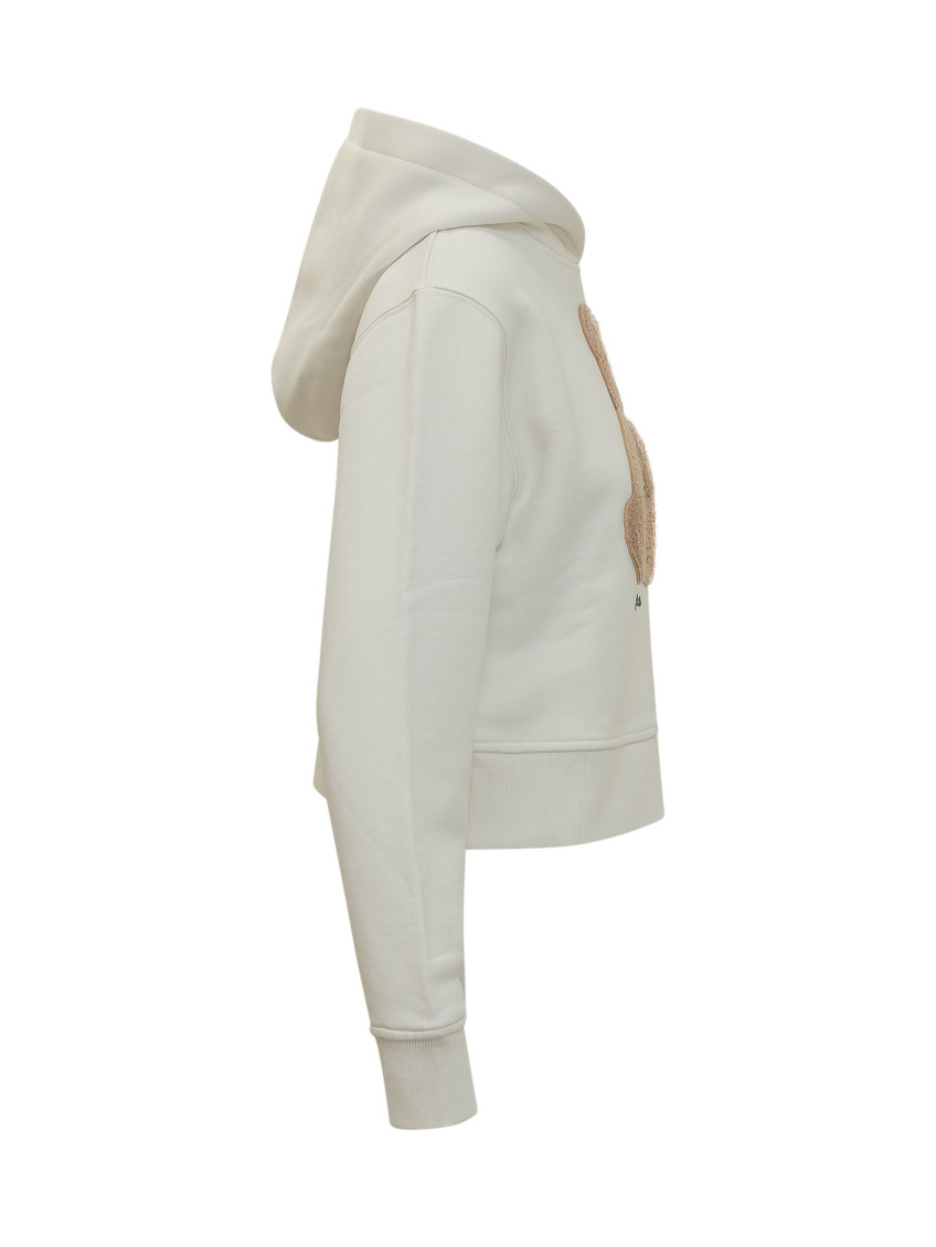 Palm Angels - cropped hooded top ribbed cuff