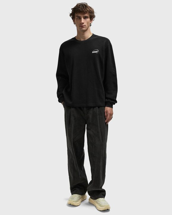 Men's Waffle Long Sleeve T-Shirt Black