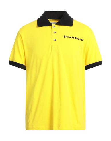 Man Polo shirt Yellow Size L Cotton