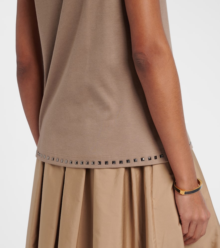 Furetto embellished cotton-blend tank top