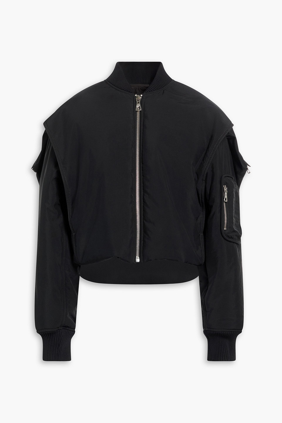 Oversized hooded shell bomber jacket - Black - M