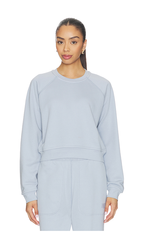 LUNYA Silksweats Lightweight Reversible Slim Fit Raglan Sweatshirt in Slate. L. Also in M, S
