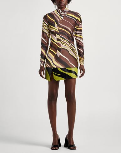 Malìparmi Woman Top Brown Size 4 Polyester, Elastane