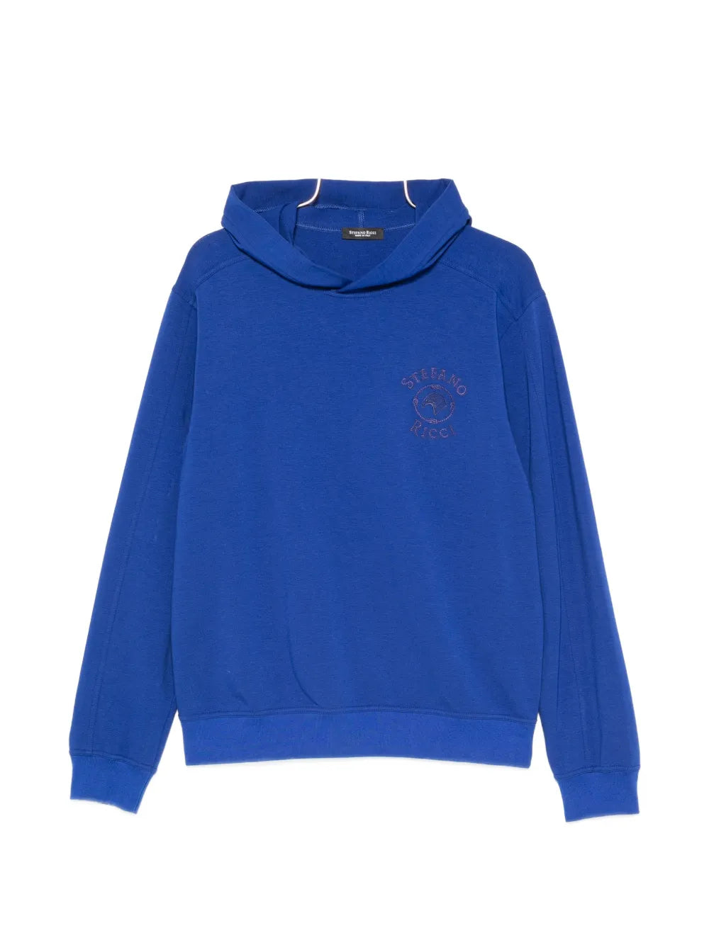 Logo-Embroidered Hoodie — Blue