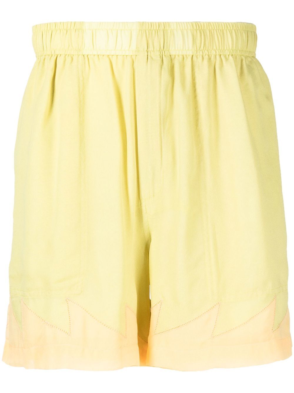 Above-knee silk shorts - Green
