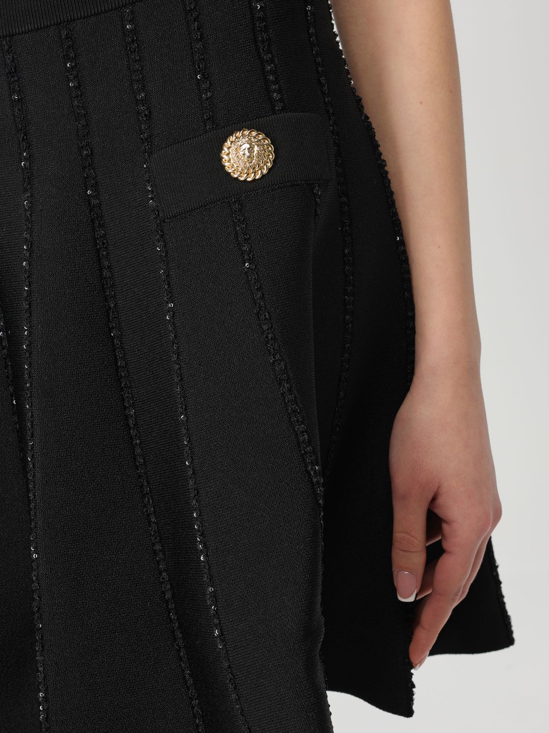 Balmain Gestreepte rok - Zwart