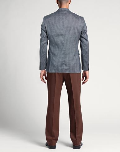 Man Blazer Slate blue Size 36 Linen, PES, Viscose, Elastane