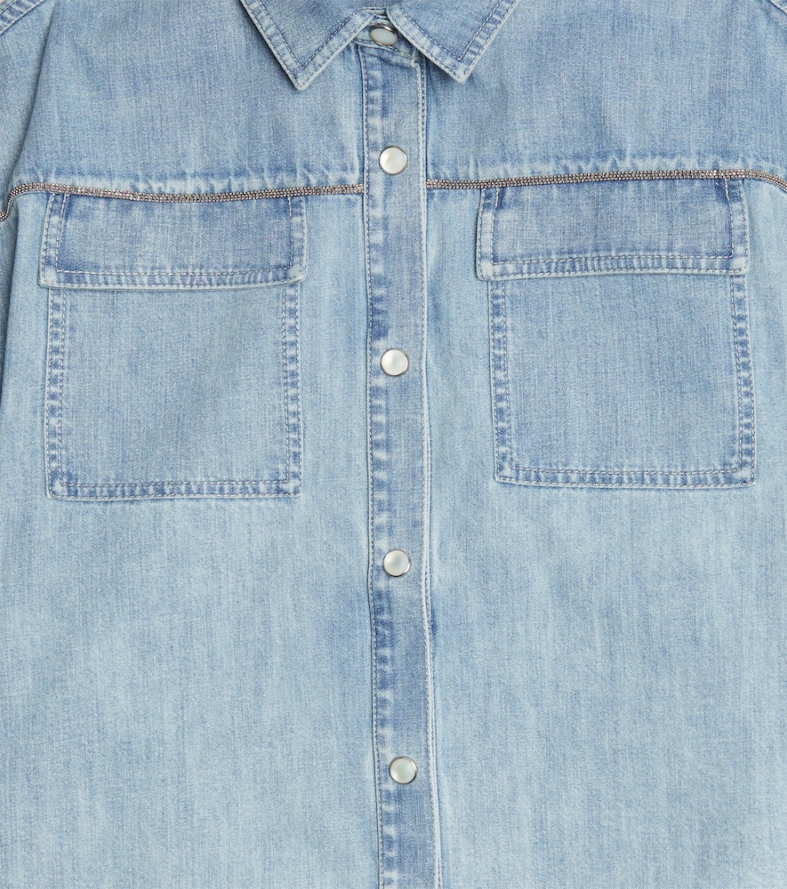 Brunello Cucinelli Kids Embellished denim shirt