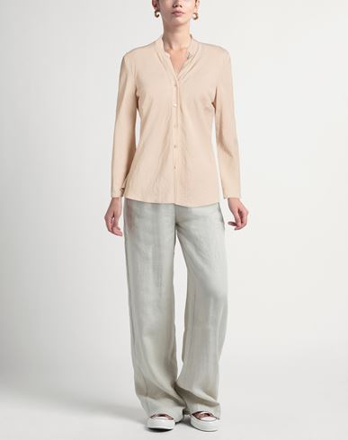 Woman Shirt Beige Size 10 Viscose, Polyester, Elastane