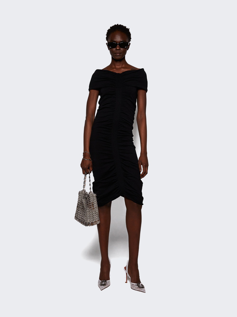 Off-shoulder mini dress - Black