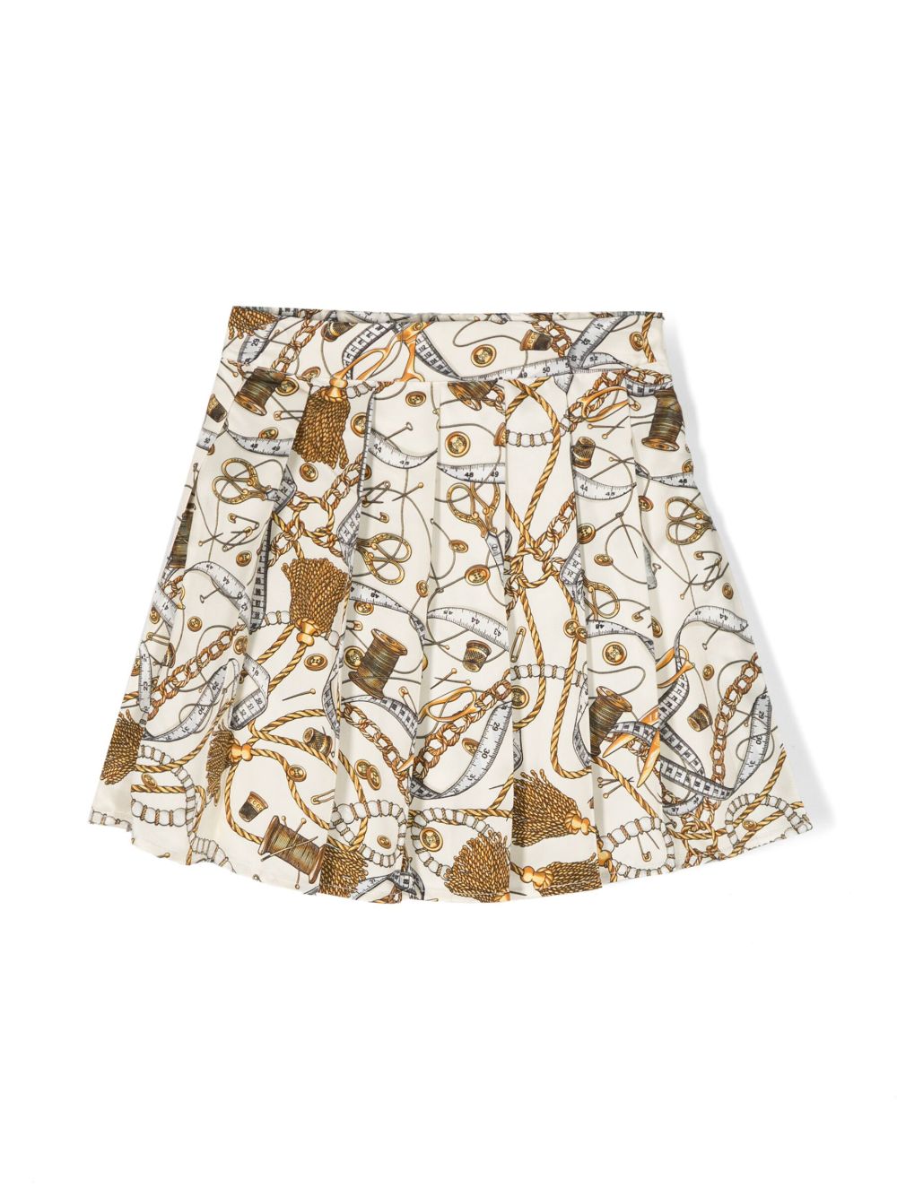 Graphic-print pleated skirt - Neutrals