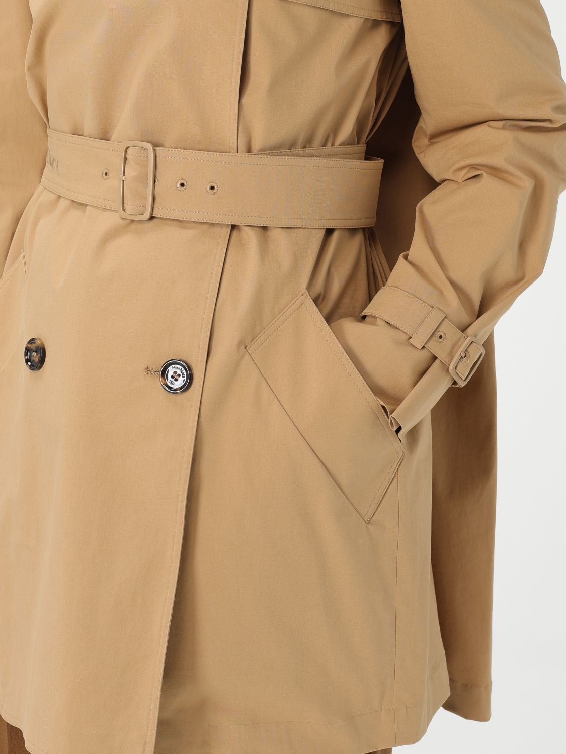Coat MAX MARA Woman color Leather