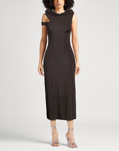 Courreges Woman Maxi dress Dark brown Size 4 Viscose, Elastane