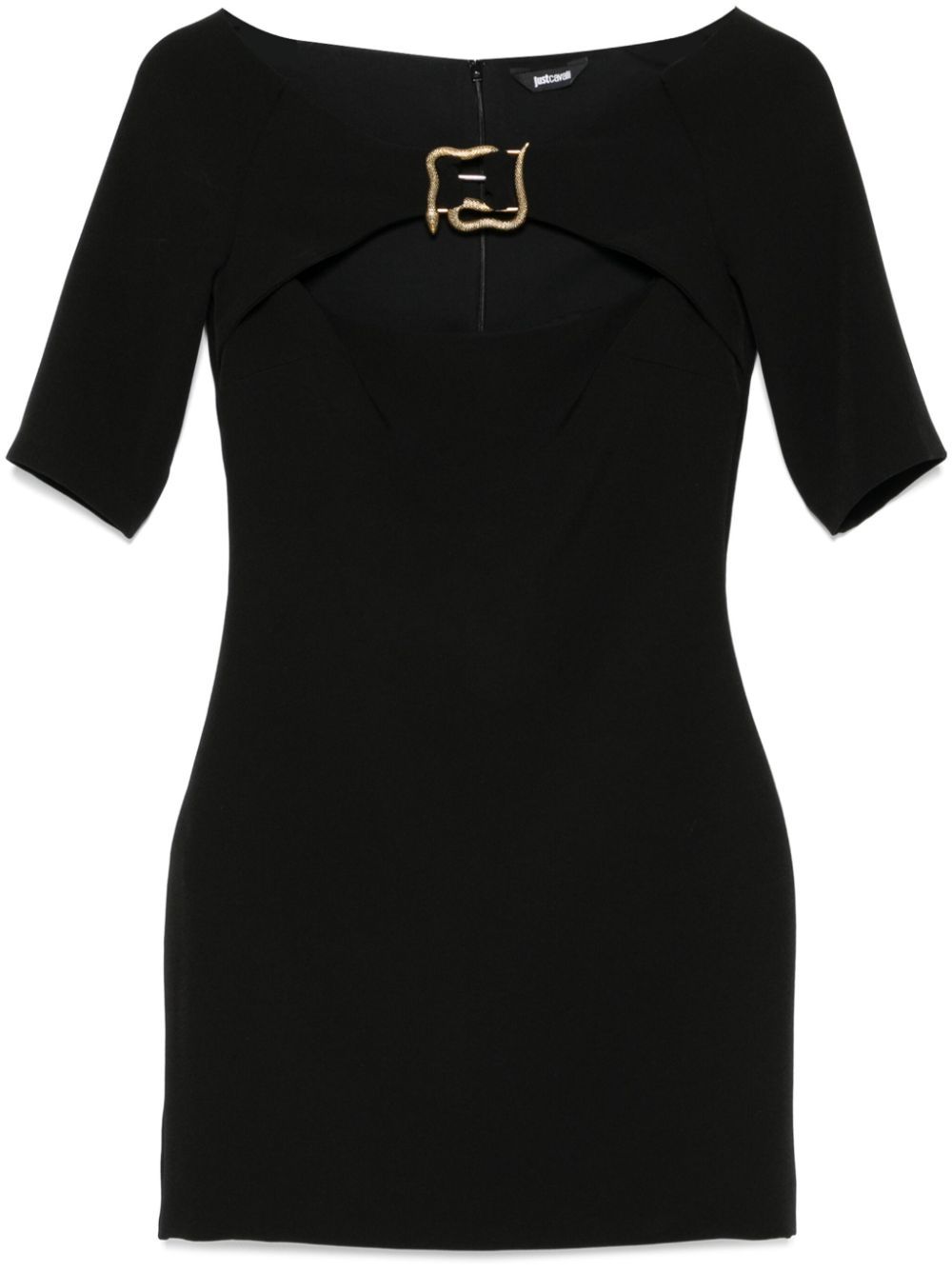 Snake-detail mini dress - Black