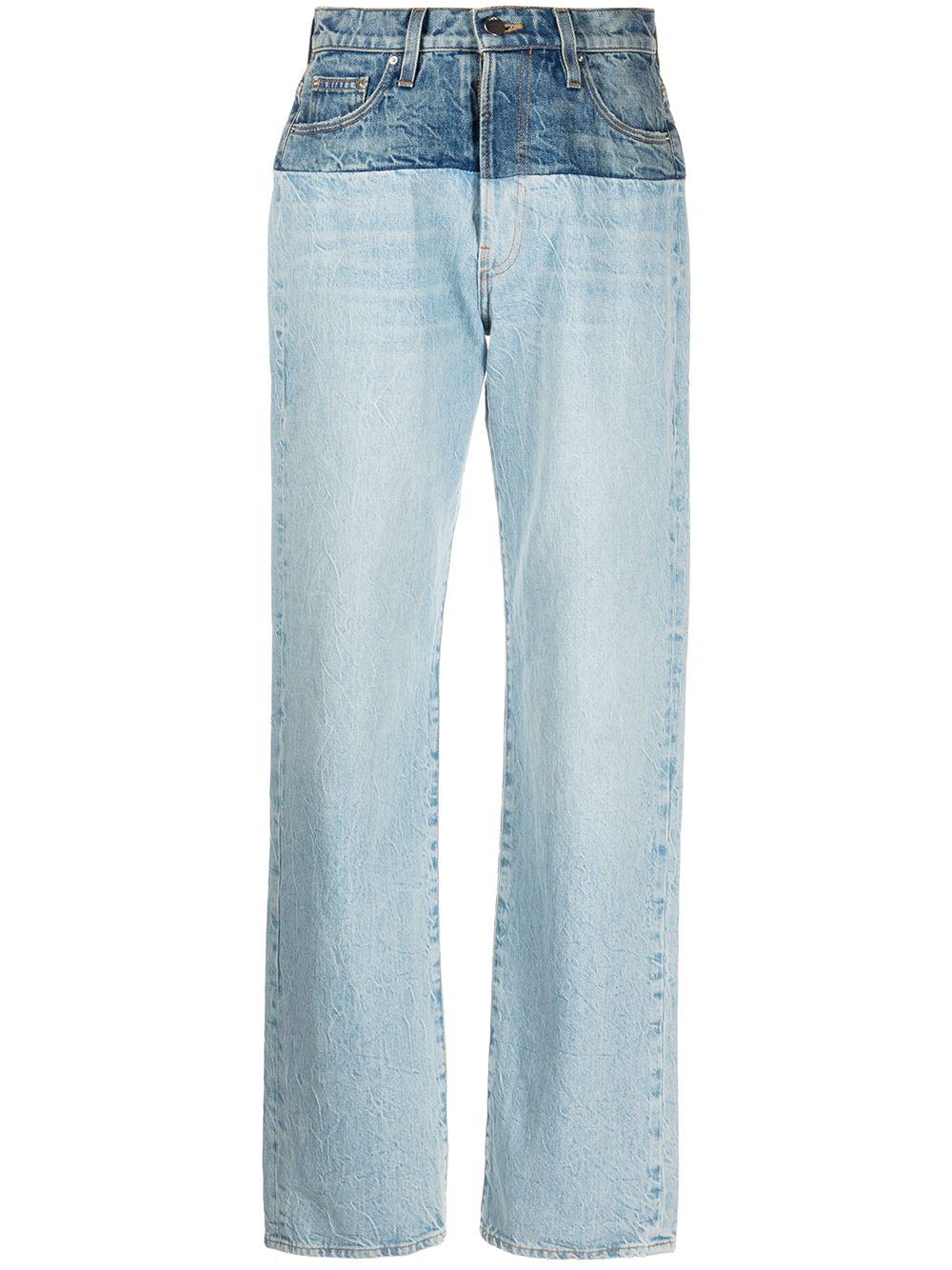 High-rise straight-leg jeans - Blue