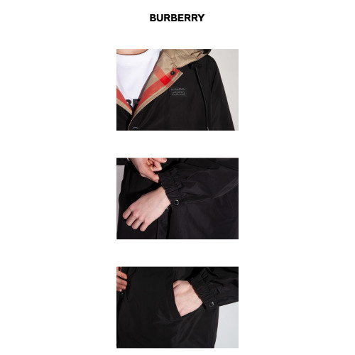 Black Reversible Waterproof Jacket In Polyester Man