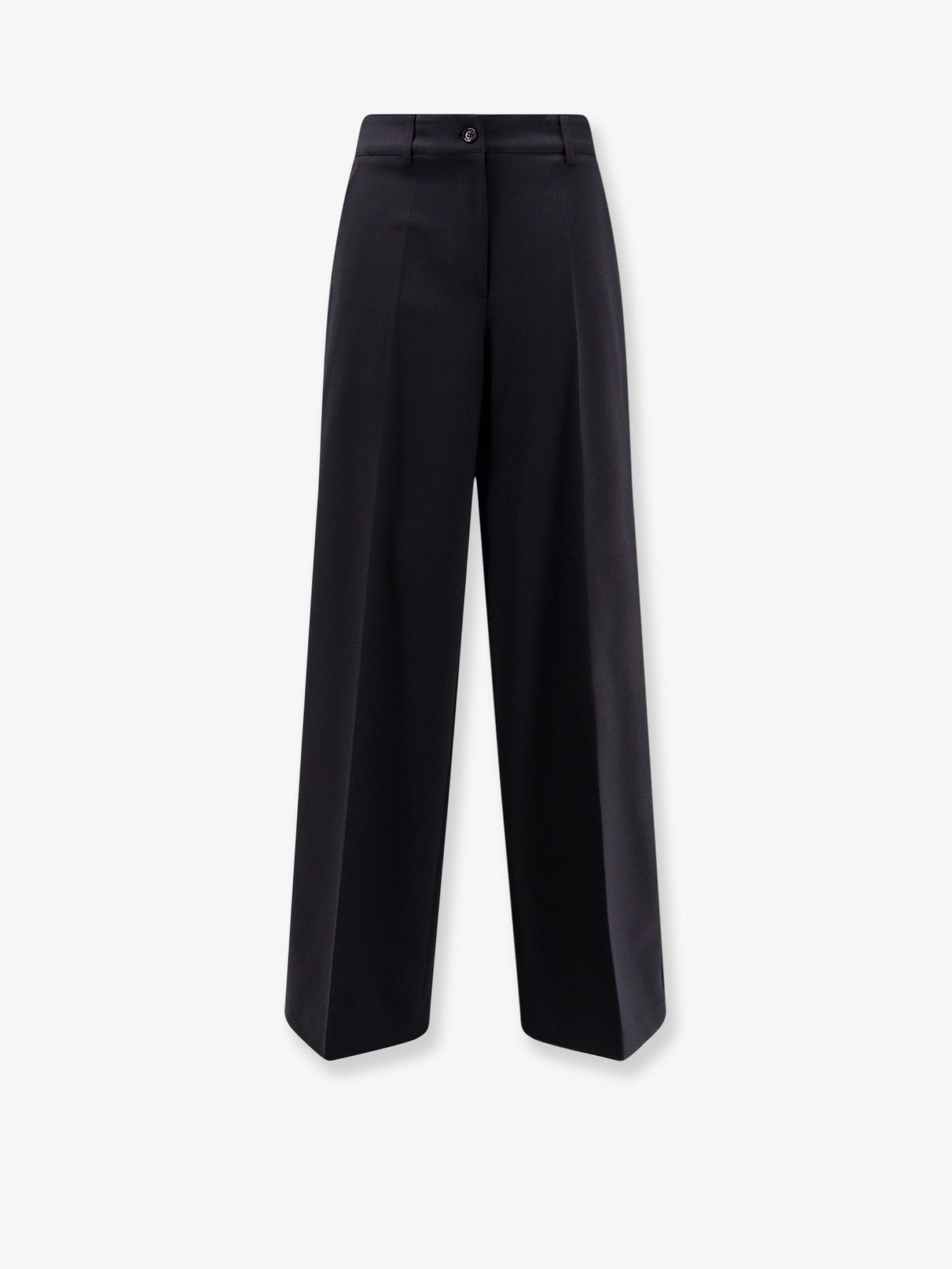 Wool-Blend Wide-Leg Trousers — Black