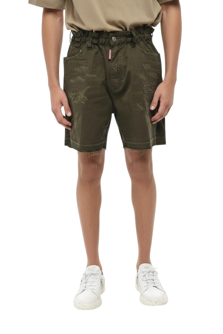 Green Distressed Shorts