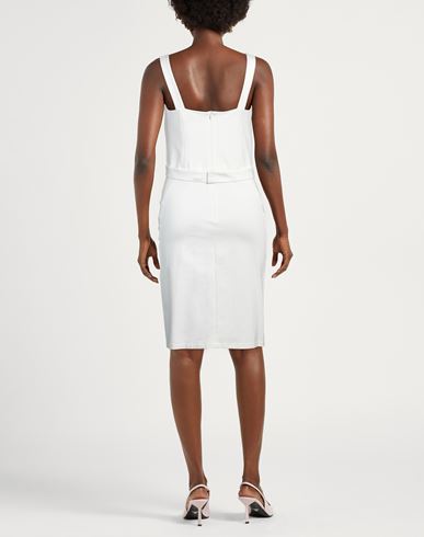Woman Midi dress White Size 4 Viscose, Polyamide, Elastane