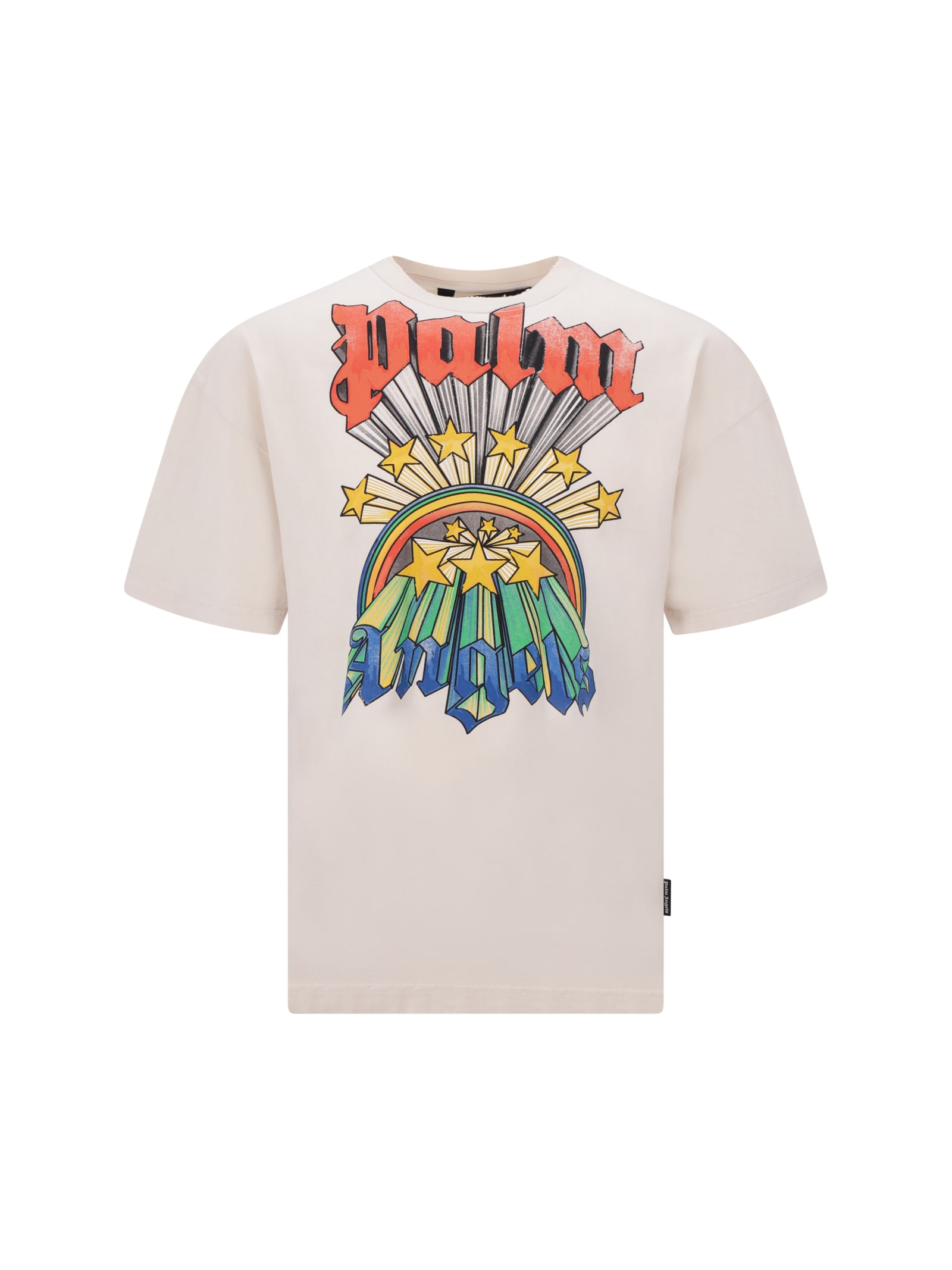Rainbow-graphic crew-neck T-shirt - White