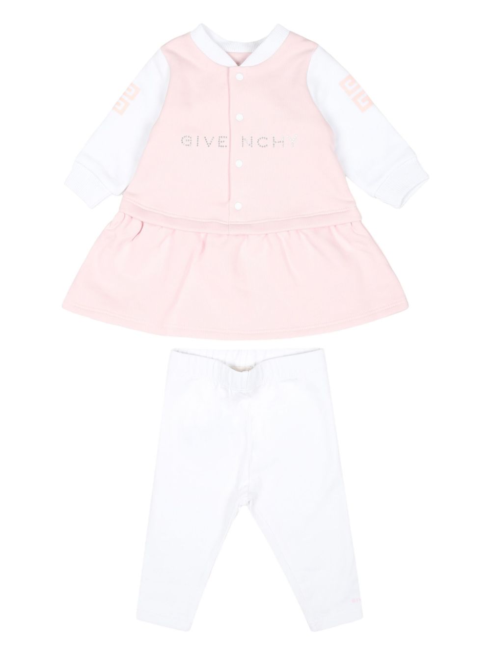 Logo-print dress set - Pink