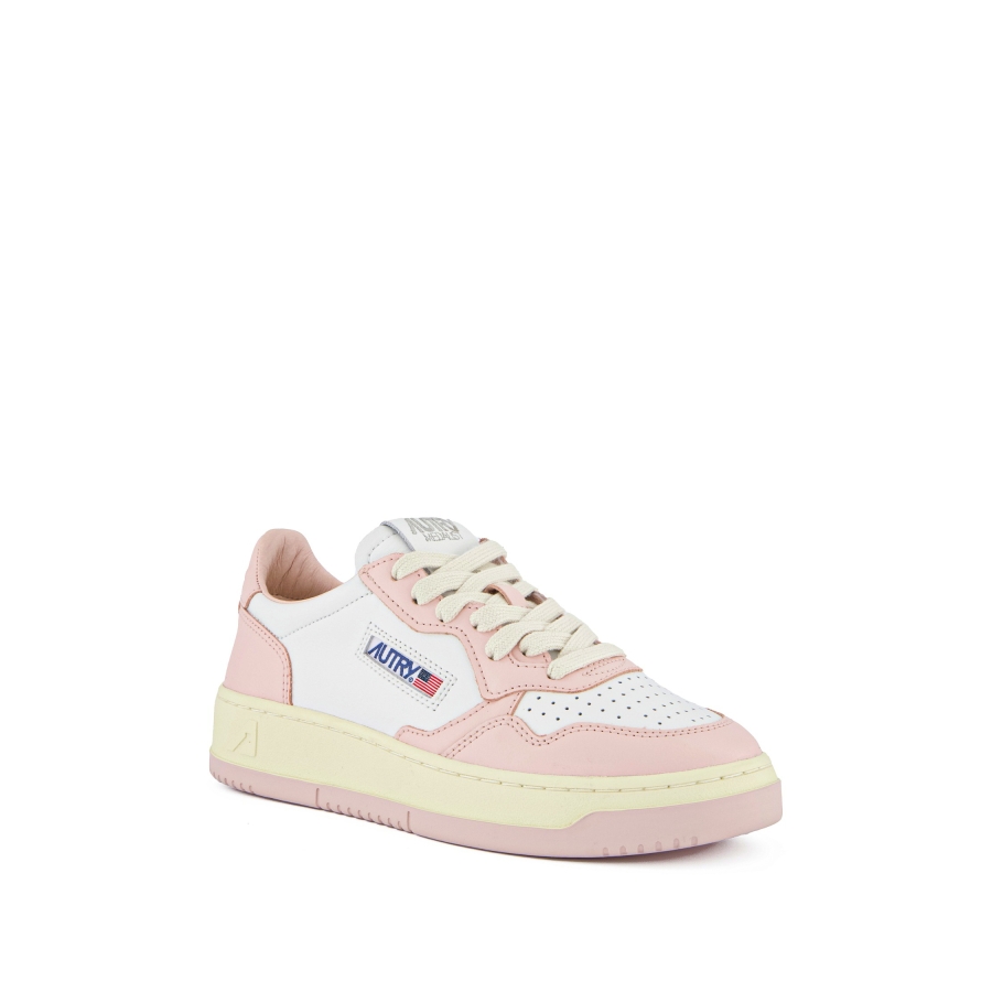 Ladies Leat / Leat Wht / Powder Medalist Low Top Trainers