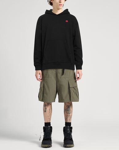 Man Sweatshirt Black Size L Cotton, Elastane