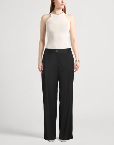 Woman Pants Black Size M Polyester, Viscose, Elastane