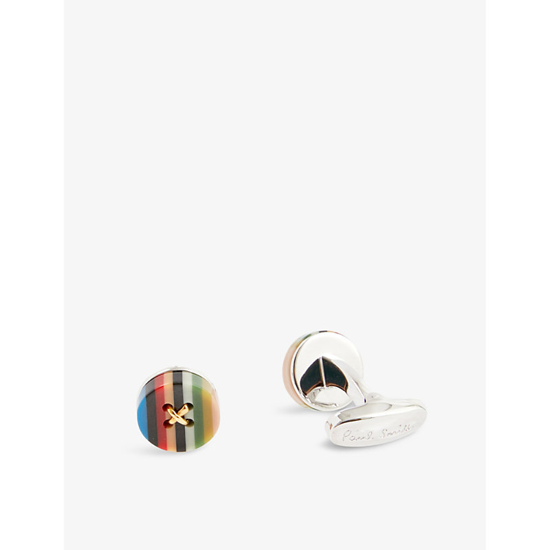 Mens ED Button Zinc-plated copper and Resin Cufflinks
