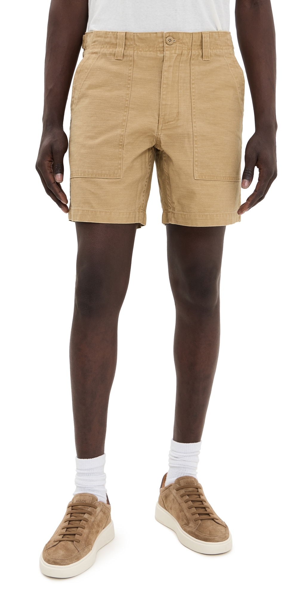 Taylor Stitch Surplus Shorts Khaki Reverse Sateen