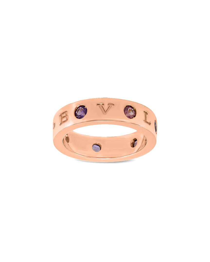 18K Rose Gold 0.15 Ct. Tw. Diamond & Amethist Ring
