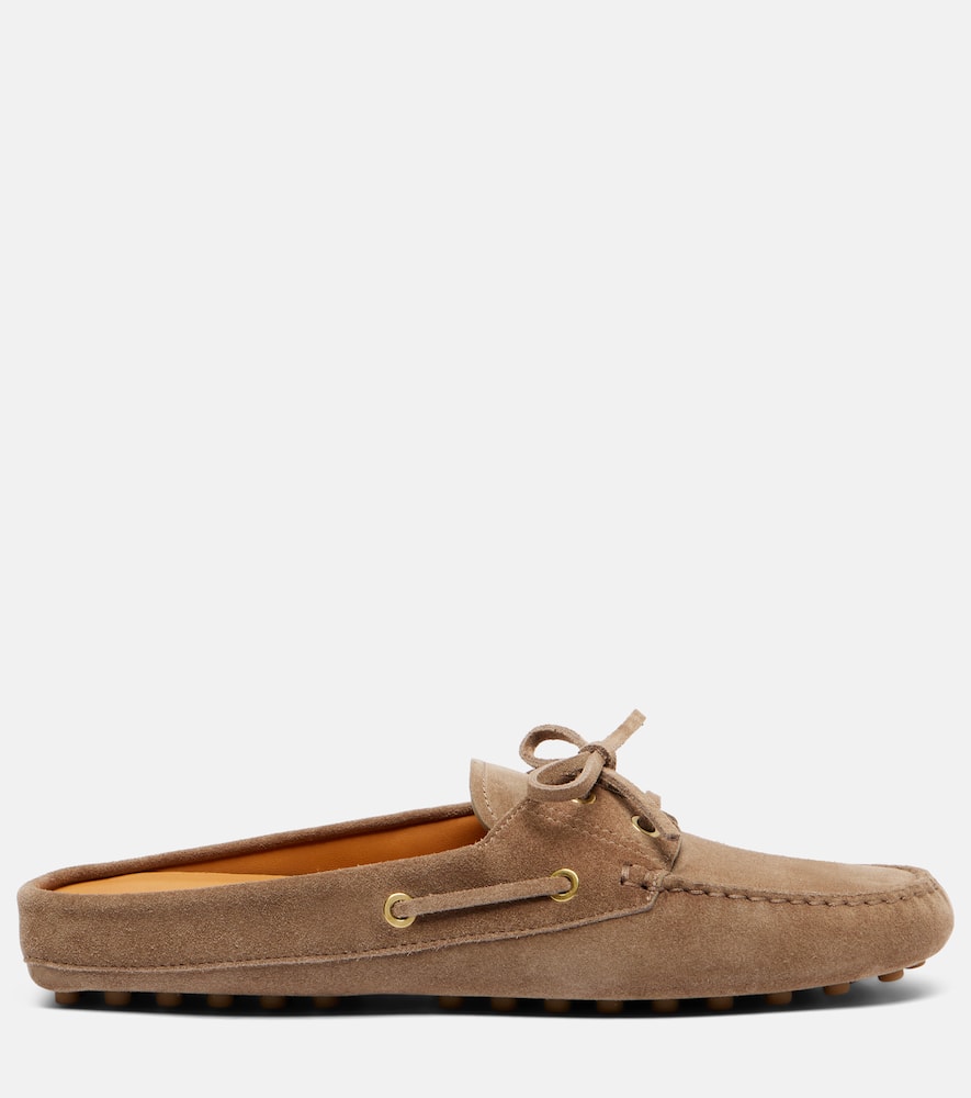 Suede slip-on shoes