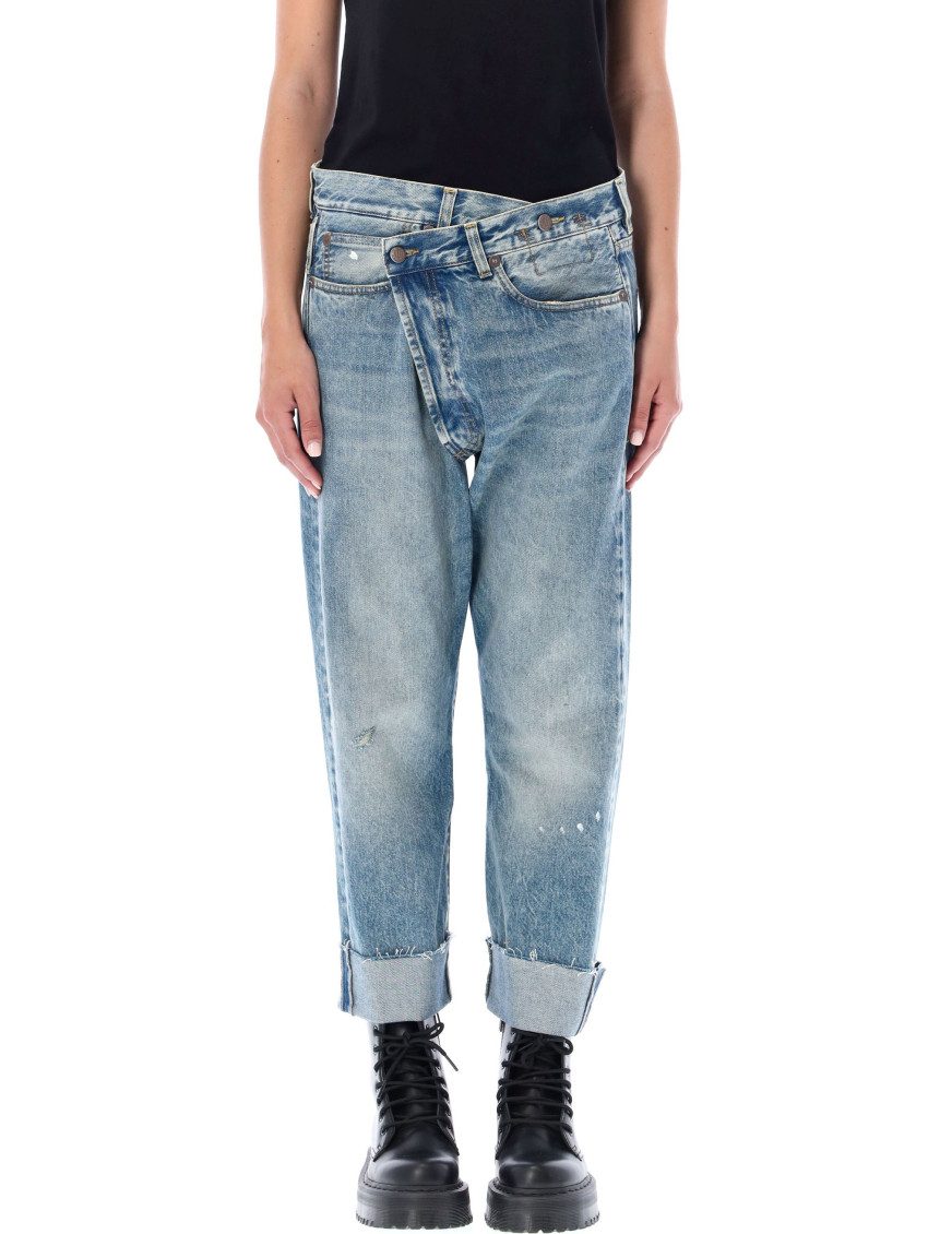 Crossover cropped jeans