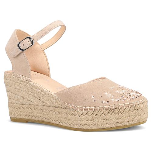 Breeza Suede Espadrille with Crystals