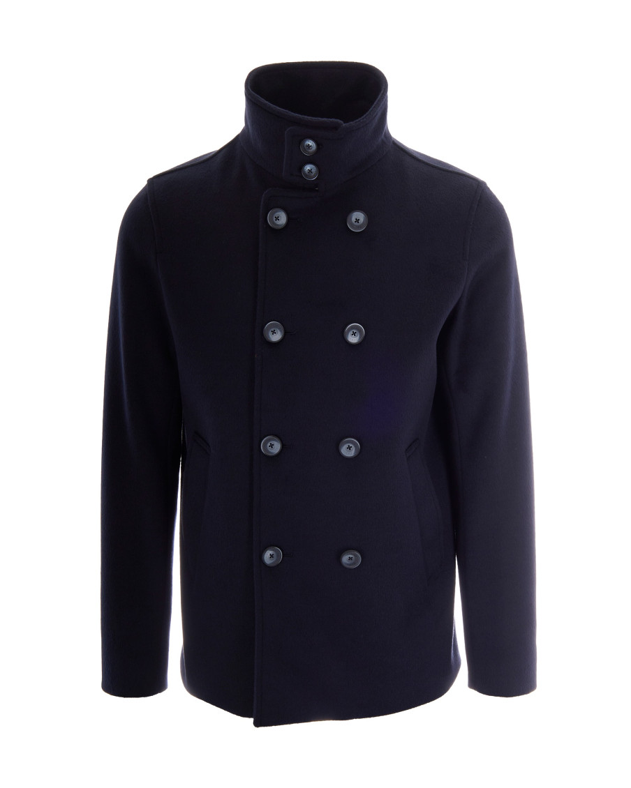 Herno - double breasted coat high collar pocket