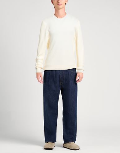 Man Sweater Cream Size 44 Virgin Wool