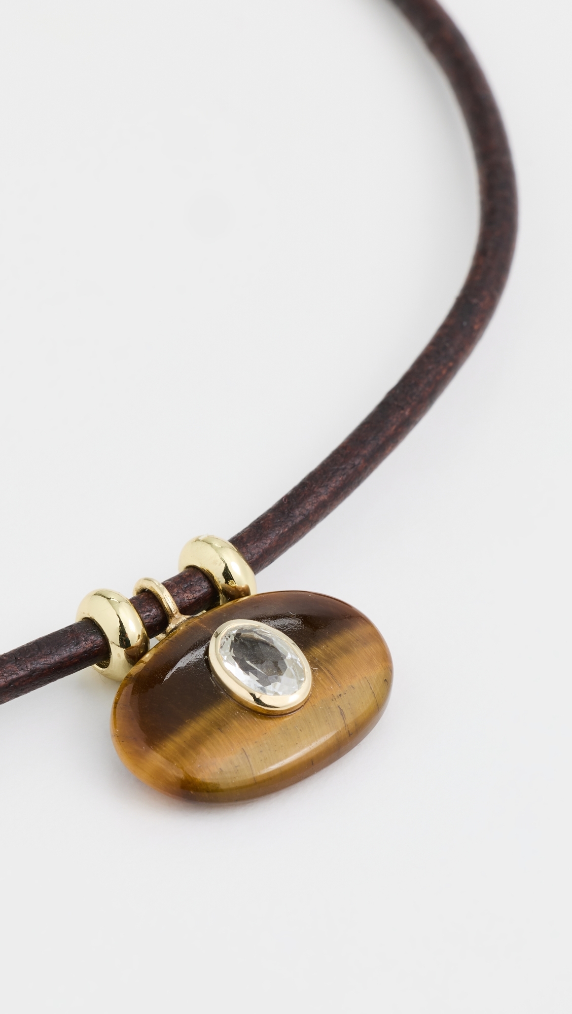 Tiger's Eye Horizontal Treasure Necklace Brown One Size
