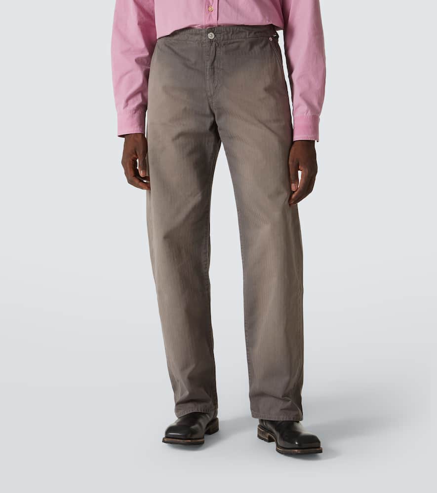 Trucker faded straight jeans