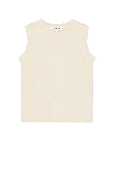 After Pray Damier Sleeveless Knit Top in Ivory - Cream. S also in