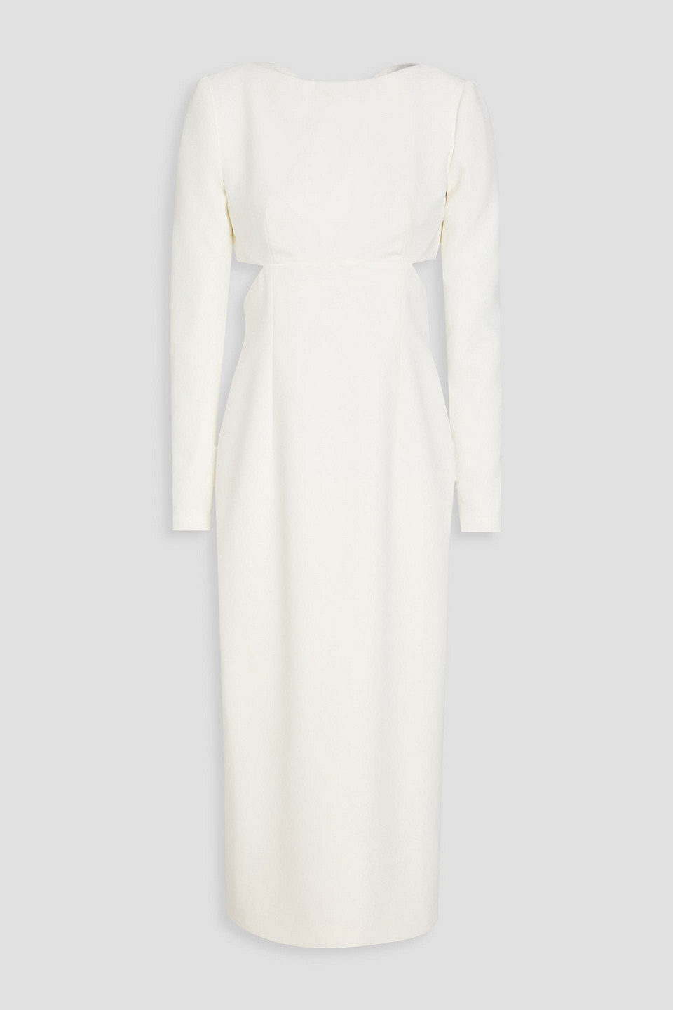 Bow-detailed cutout crepe midi dress - White - US 00