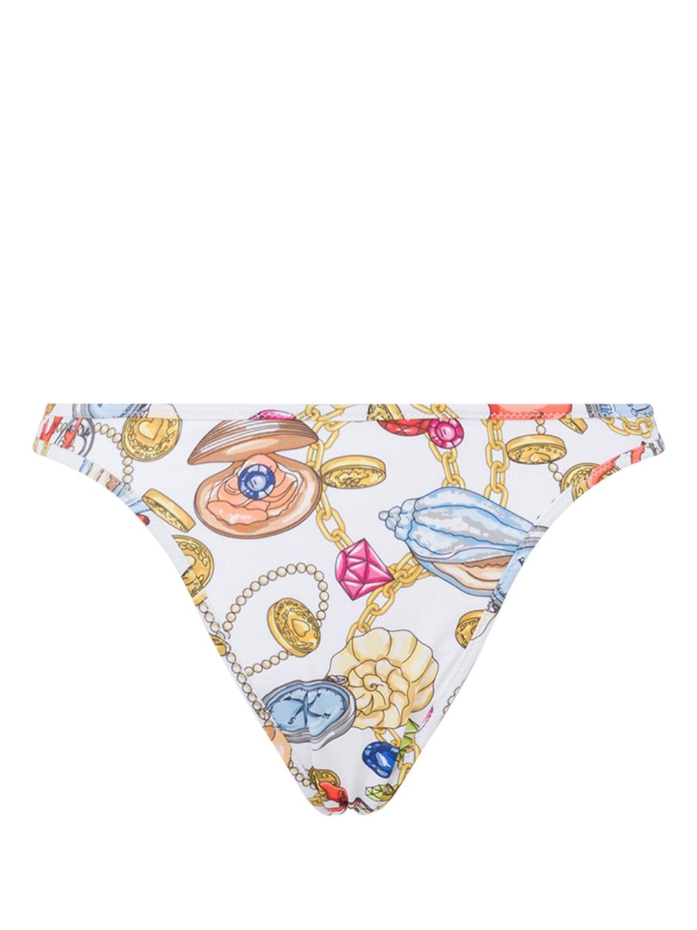 Shell print bikini bottom - White