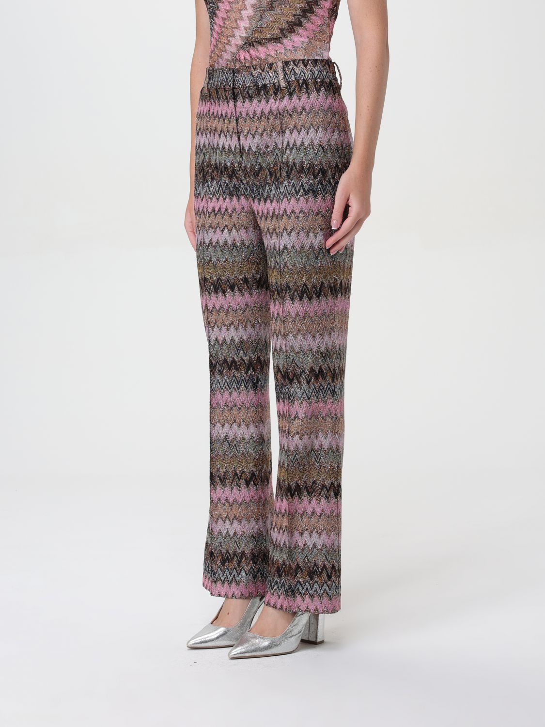 Metallic finish trousers - Pink