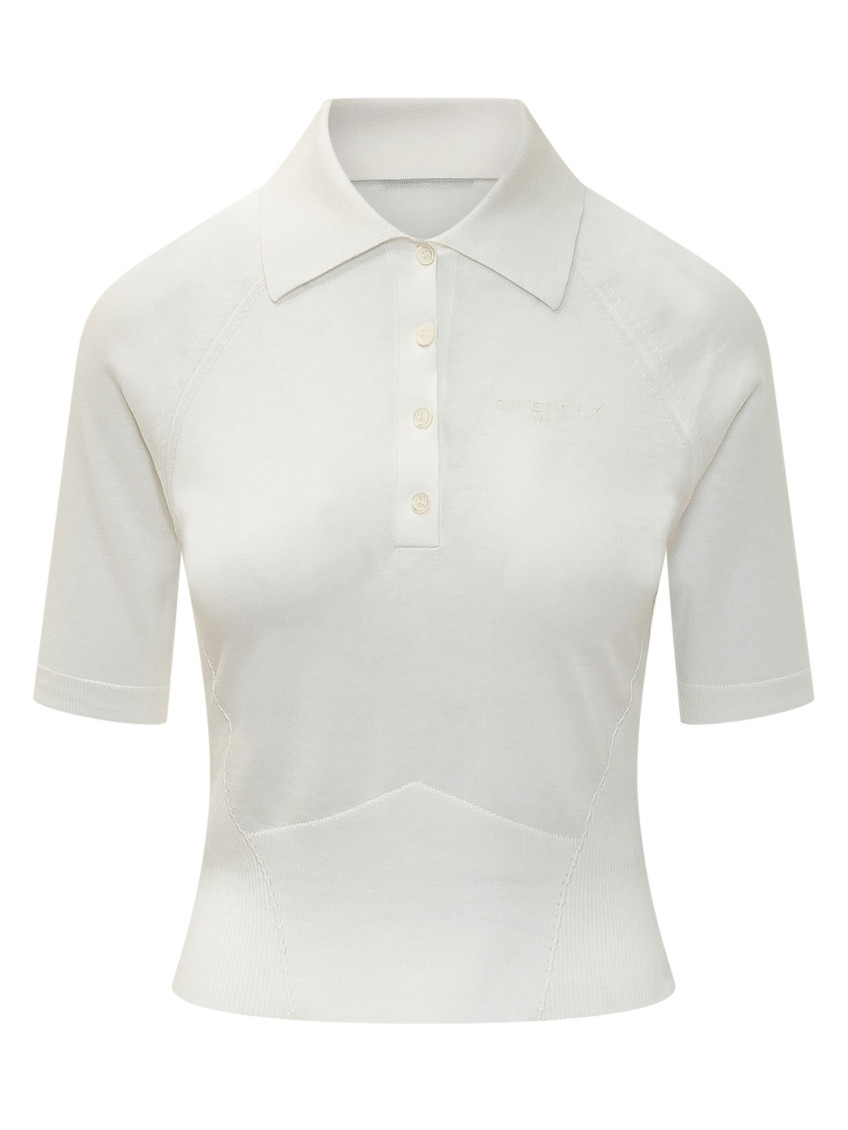 White Solid Shirt Collar Polo