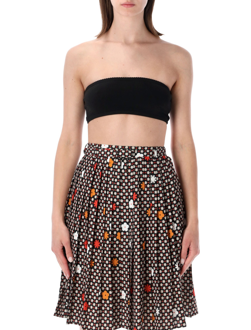 Maison Margiela - floral high waisted pleated midi skirt