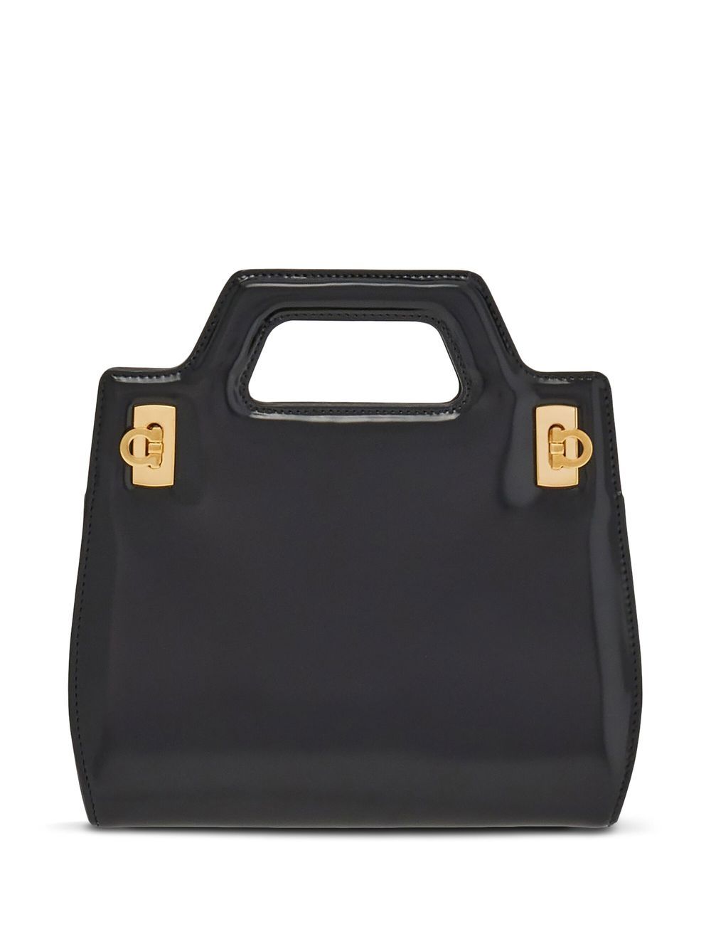 Mini Wanda calf leather tote bag - Black