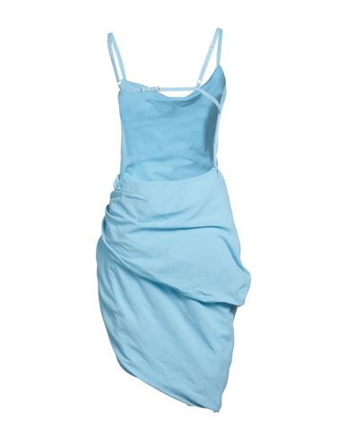 Woman Mini dress Sky blue Size 0 Cotton