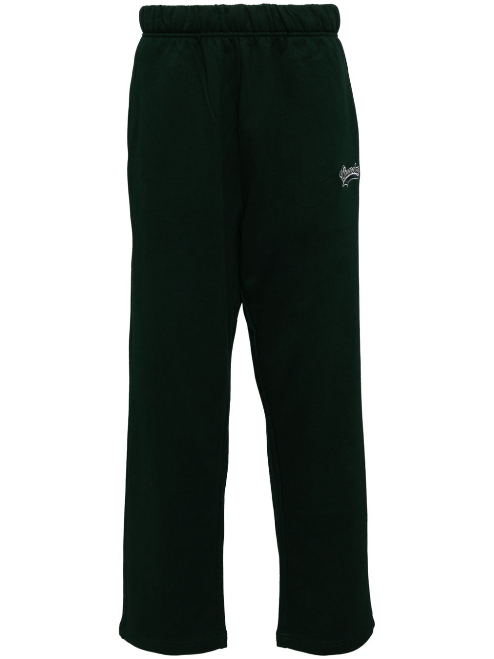 Logo-embroidered cotton track pants - Green
