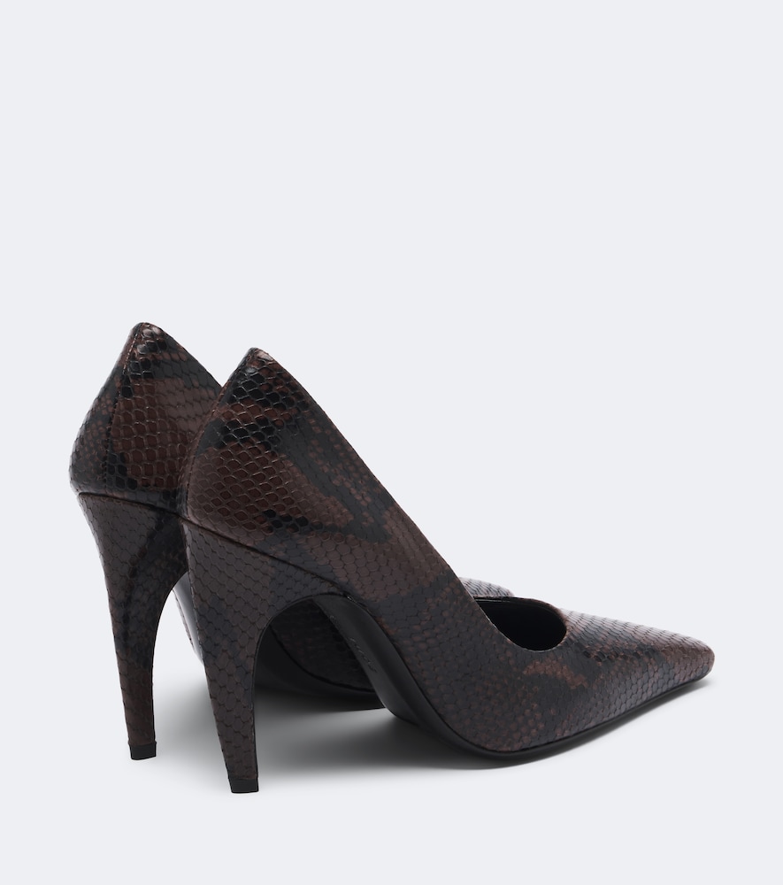 Fame snake-effect leather pumps