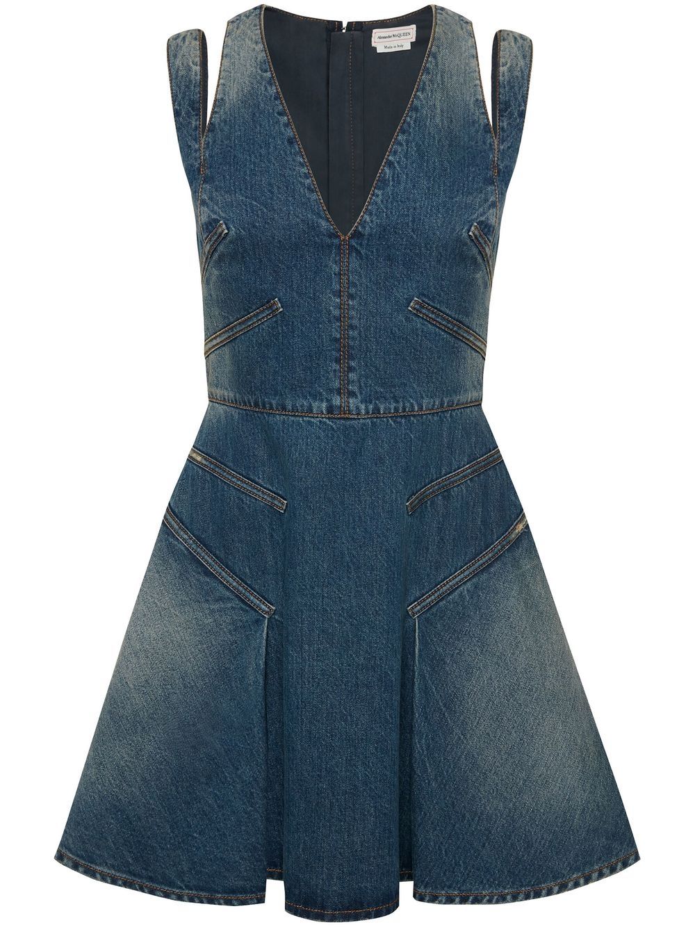 V-neck denim minidress - Blue