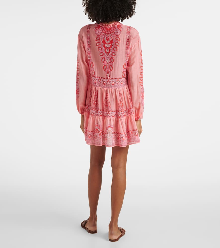 Printed cotton and silk minidress